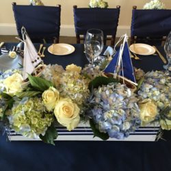 event flowers - sailboat themed centerpiece