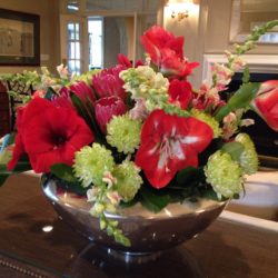 corporate flower delivery - red and white